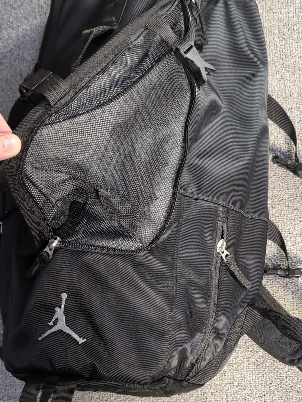 Jordan Sportswear Top-Loading Backpack Expanding Large Bag in Black
